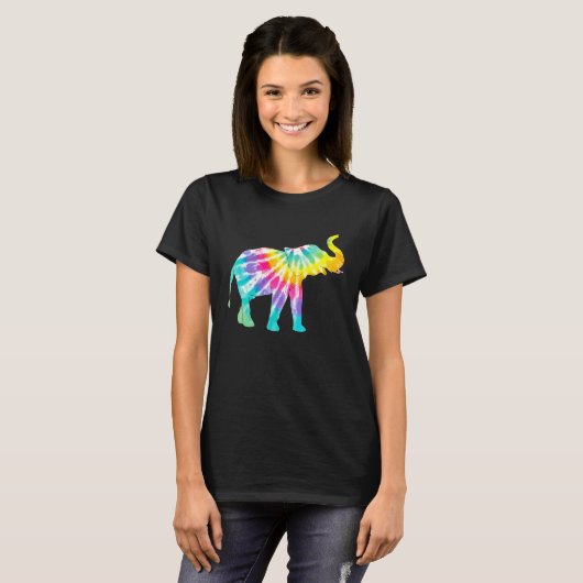 Beautiful Tie Dye Elephant T-shirt (Voorkant volledig)