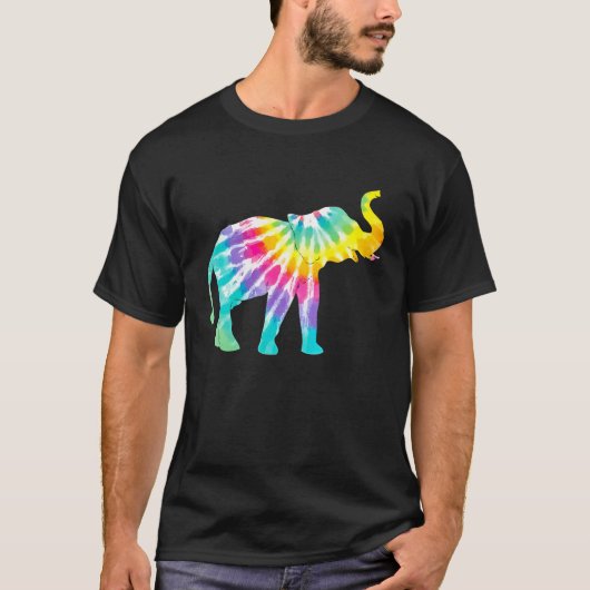 Beautiful Tie Dye Elephant T-shirt (Voorkant)