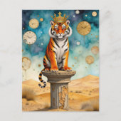 Beautiful Tiger in a Gold Crown Briefkaart (Voorkant)