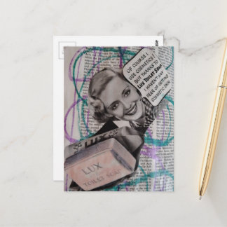 Beautiful Toilet Soap Woman Collage Briefkaart