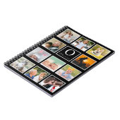 Beautiful Trendy Custom Monogram 11 Photos Collage Notitieboek (Linkerzijde)
