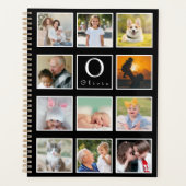 Beautiful Trendy Custom Monogram 11 Photos Collage Planner (Voorkant)