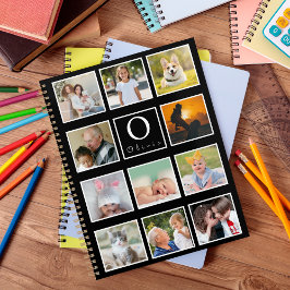 Beautiful Trendy Custom Monogram 11 Photos Collage Planner