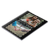 Beautiful Trendy Custom Monogram 2 Photo Collage Notitieboek (Linkerzijde)