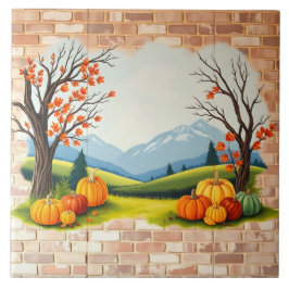 Beautiful Trendy Happy Thanksgiving Fall Tegeltje