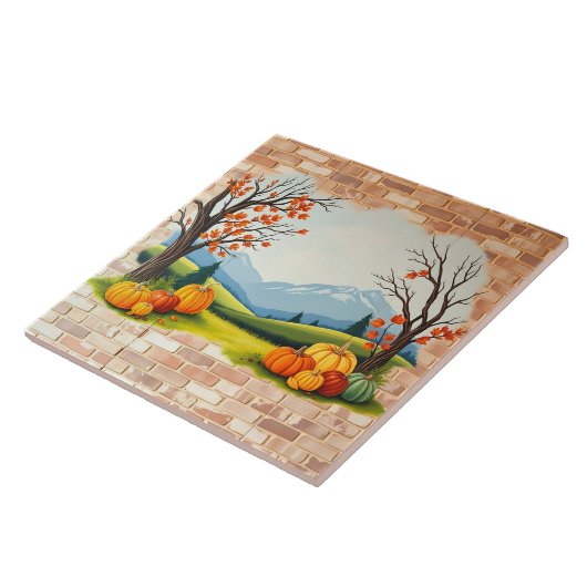 Beautiful Trendy Happy Thanksgiving Fall Tegeltje (Zijkant)