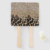 Beautiful Trendy Leopard Faux Animal Print Handwaaier (Voorkant en achterkant)