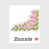 Beautiful tropical flowers decorative vinyl sticker (Vel)