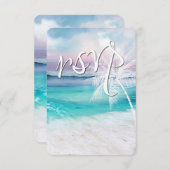 BEAUTIFUL TROPICAL OCEAN SUNRISE RSVP Weddenschap (Voorkant / Achterkant)