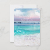 BEAUTIFUL TROPICAL OCEAN SUNRISE RSVP Weddenschap (Achterkant)