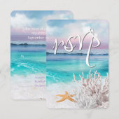 BEAUTIFUL TROPICAL OCEAN SUNRISE RSVP Weddenschap Kaartje (Voorkant / Achterkant)