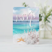 BEAUTIFUL TROPICAL OCEAN SUNRISE RSVP Weddenschap Kaartje (Staand voorkant)