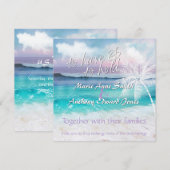 BEAUTIFUL TROPICAL OCEAN SUNRISE Wedding Invitatio Kaart (Voorkant / Achterkant)