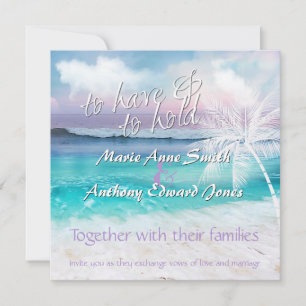BEAUTIFUL TROPICAL OCEAN SUNRISE Wedding Invitatio Kaart