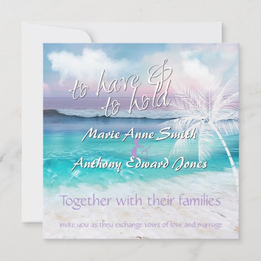 BEAUTIFUL TROPICAL OCEAN SUNRISE Wedding Invitatio Kaart (Voorkant)