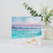 BEAUTIFUL TROPICAL OCEAN SUNRISE Wedding Invitatio Kaart (Staand voorkant)