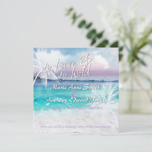 BEAUTIFUL TROPICAL OCEAN SUNRISE Wedding Invitatio Kaart (Staand voorkant)