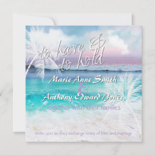 BEAUTIFUL TROPICAL OCEAN SUNRISE Wedding Invitatio Kaart