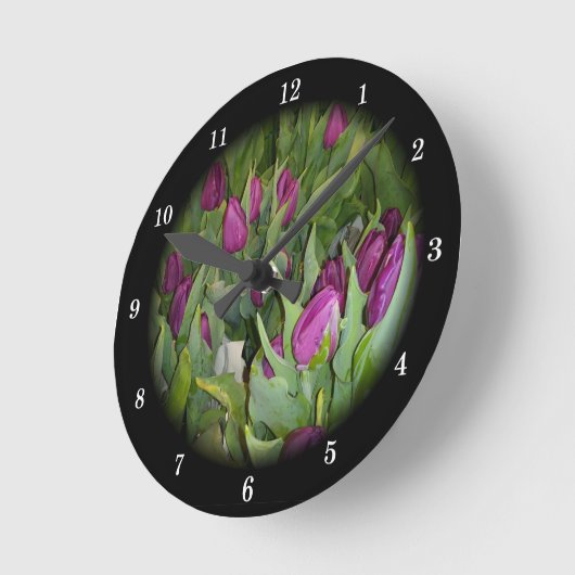 Beautiful Tulips Wall Clock Ronde Klok (Hoek)
