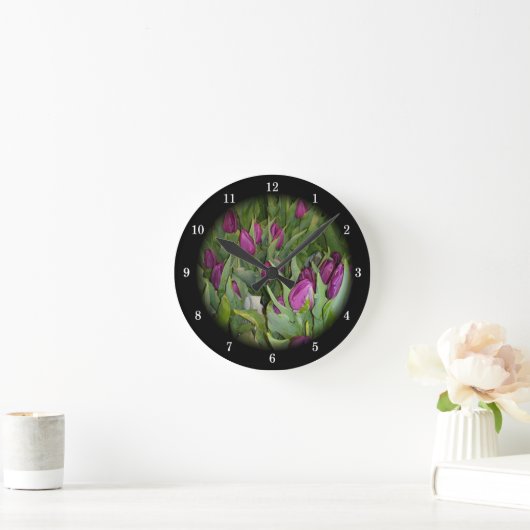 Beautiful Tulips Wall Clock Ronde Klok (Huis)