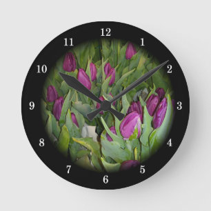 Beautiful Tulips Wall Clock Ronde Klok
