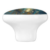 Beautiful Turquoise and Gold Angel Art Keramische Knop (Zijkant)