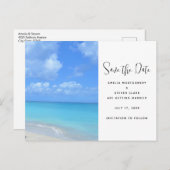 Beautiful Turquoise Tropical Beach Aankondigingskaart (Voorkant / Achterkant)