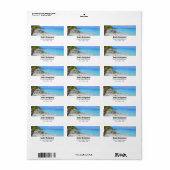 Beautiful Turquoise Tropical Beach Address Etiket (Full Sheet)