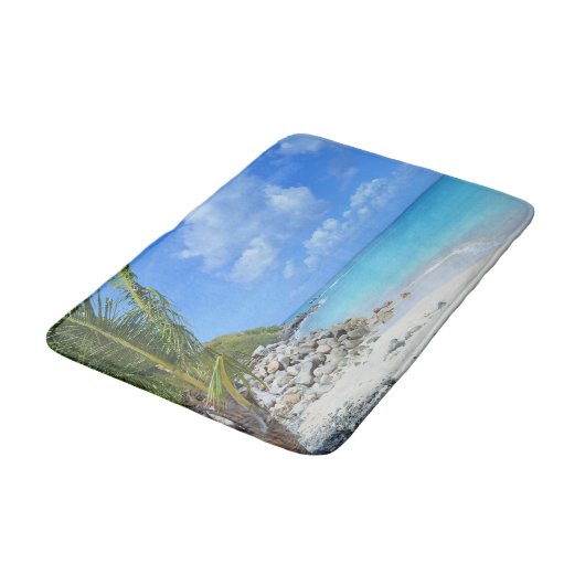 Beautiful Turquoise Tropical Beach Badmat (Gekanteld)