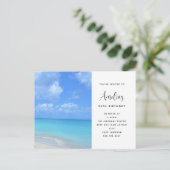 Beautiful Turquoise Tropical Beach  Birthday Briefkaart (Staand voorkant)