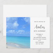 Beautiful Turquoise Tropical Beach  Birthday Kaart (Voorkant / Achterkant)