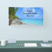 Beautiful Turquoise Tropical Beach Birthday Spandoek (Beurs)