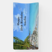 Beautiful Turquoise Tropical Beach Birthday Spandoek (Verticaal)