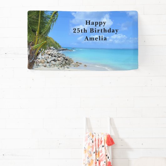 Beautiful Turquoise Tropical Beach Birthday Spandoek (Insitu)