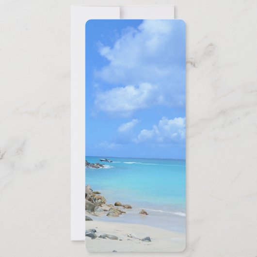 Beautiful Turquoise Tropical Beach Menu Kaart (Achterkant)