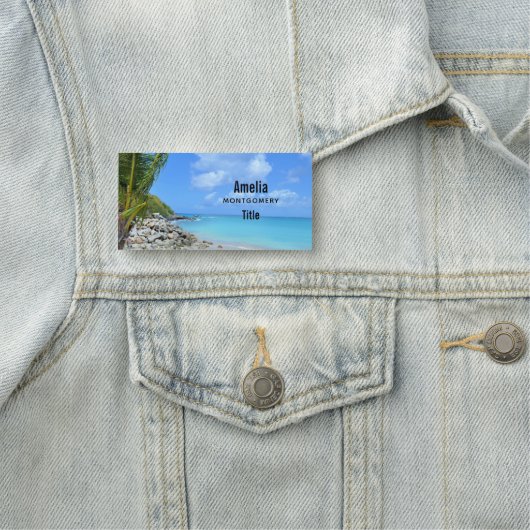 Beautiful Turquoise Tropical Beach Naamplaatje (In situ)