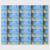 Beautiful Turquoise Tropical Beach Pattern Cadeaupapier (Vlak)