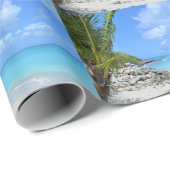 Beautiful Turquoise Tropical Beach Pattern Cadeaupapier (Rol Hoek)