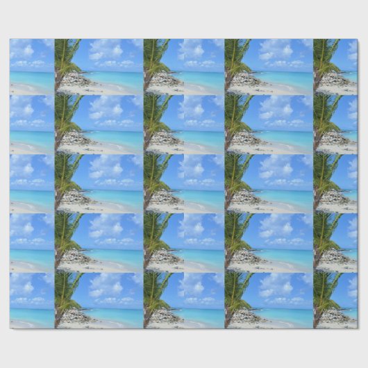 Beautiful Turquoise Tropical Beach Pattern Cadeaupapier (Zoom)