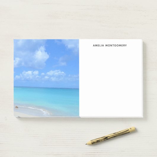 Beautiful Turquoise Tropical Beach  Post-it® Notes (Op bureau)