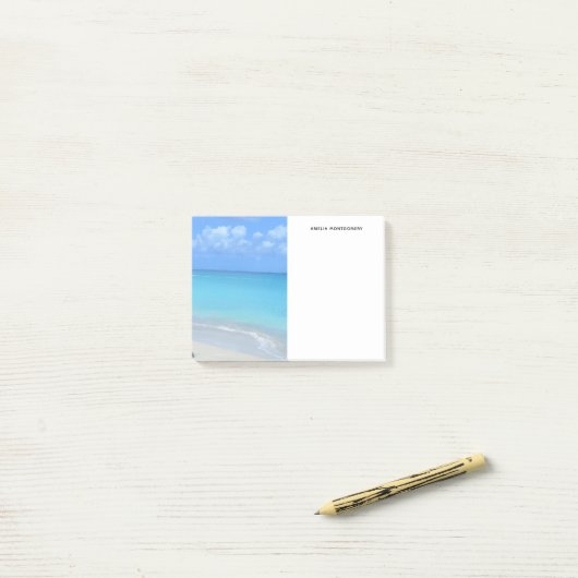 Beautiful Turquoise Tropical Beach  Post-it® Notes (Op bureau)
