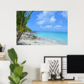 Beautiful Turquoise Tropical Beach Poster (Thuiskantoor)