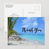 Beautiful Turquoise Tropical Beach Thank You Briefkaart (Voorkant / Achterkant)