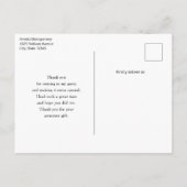 Beautiful Turquoise Tropical Beach Thank You Briefkaart (Achterkant)