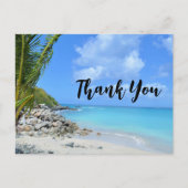 Beautiful Turquoise Tropical Beach Thank You Briefkaart (Voorkant)