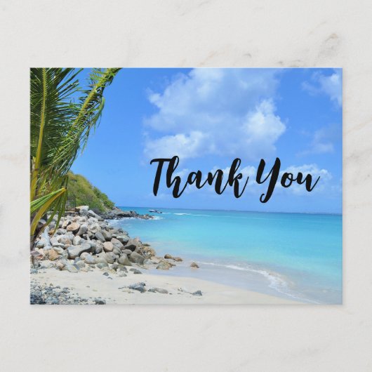 Beautiful Turquoise Tropical Beach Thank You Briefkaart (Voorkant)