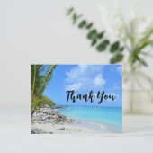Beautiful Turquoise Tropical Beach Thank You Briefkaart (Staand voorkant)