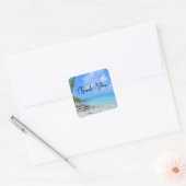 Beautiful Turquoise Tropical Beach Thank You Vierkante Sticker (Envelop)