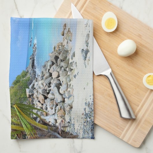 Beautiful Turquoise Tropical Beach  Theedoek (Quarter Fold)