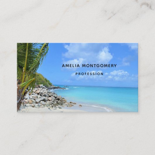 Beautiful Turquoise Tropical Beach  Visitekaartje (Voorkant)